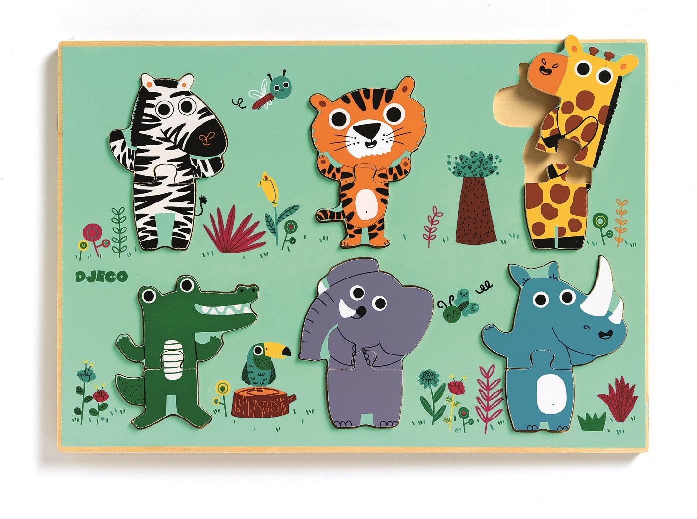 Djeco Dřevěné puzzle Zvířátka ze ZOO Djeco