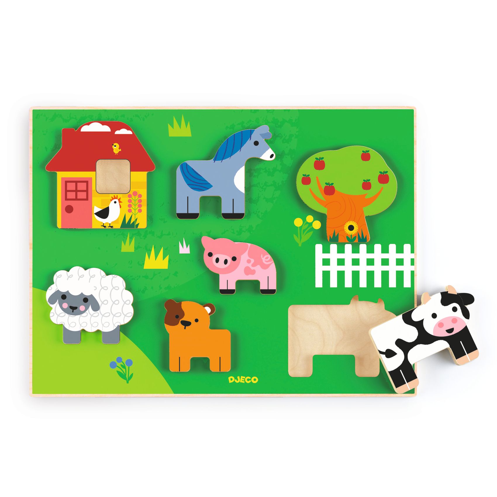Djeco Dřevěné vkládací puzzle Farm Story Djeco