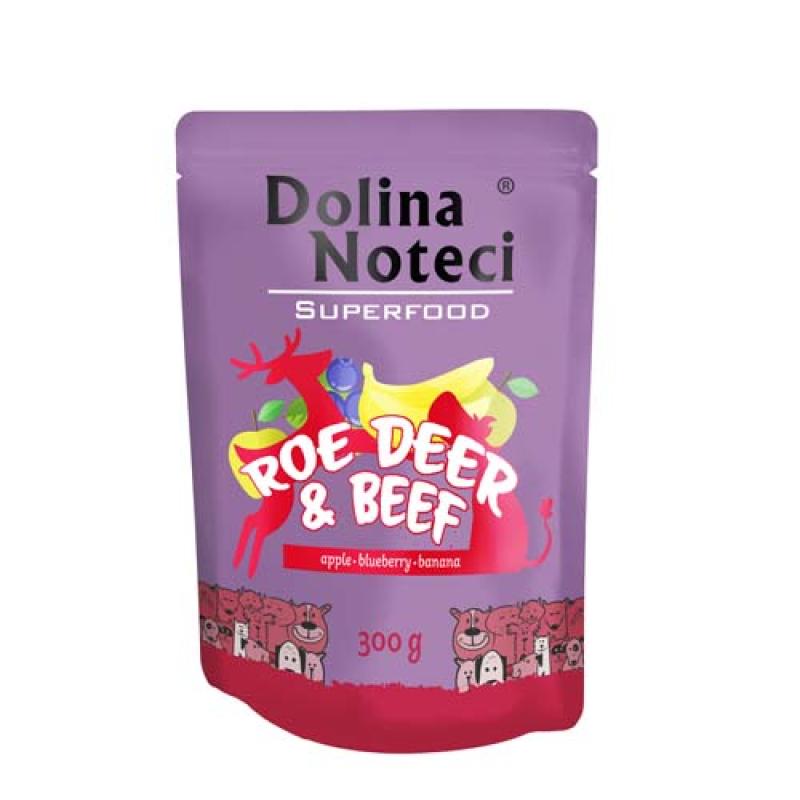 Dolina Noteci SUPERFOOD 300g srnčí a hovězí maso pro psy 80% masa Dolina Noteci