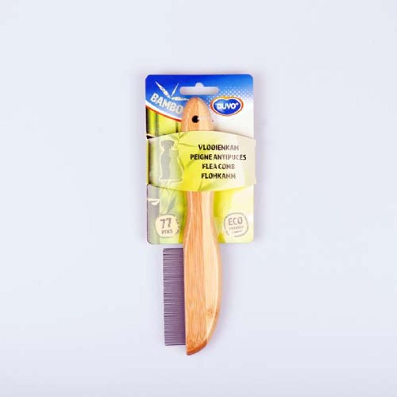 Duvo+ Bleší hřeben z bambusu 77 zubů 21cm Duvo+