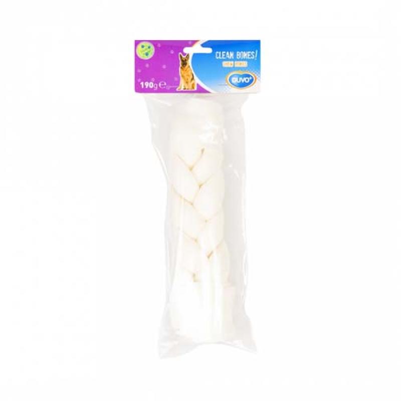 Duvo+ CELAN BONES! Bůvolí bílý cop splétaný 25cm / 190g Duvo+