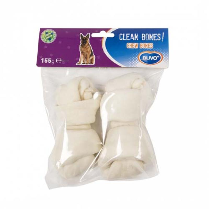 Duvo+ CELAN BONES! Uzel bílý z buvolí kůže 14cm 2ks 155g Duvo+