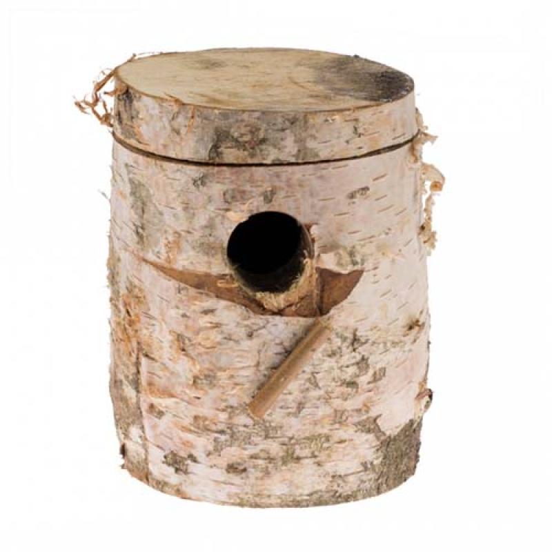 Duvo+ Dřevěná budka pro andulky z dutého brezového kmeňa 19x10x3