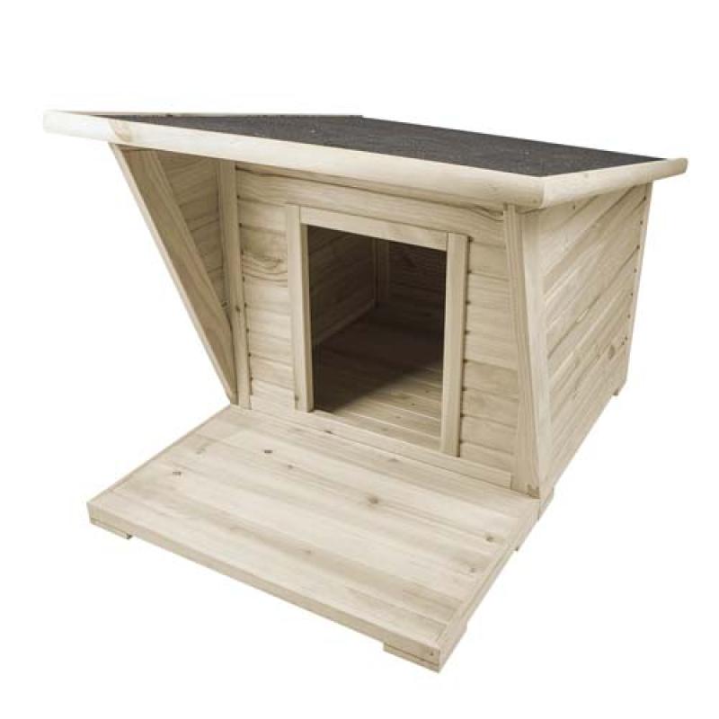 Duvo+ Dřevěný dům s terasou pro psy 110x85x75cm Duvo+