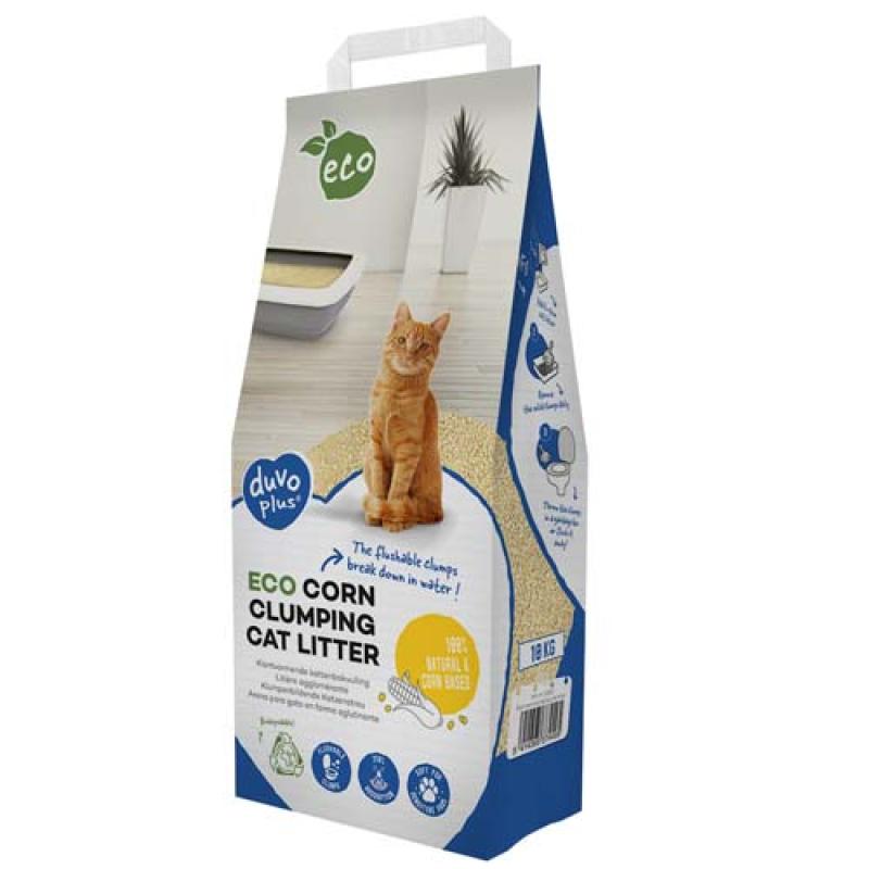 Duvo+ Eco hrudkující podestýlka pro kočky z kukuřice 10kg/16