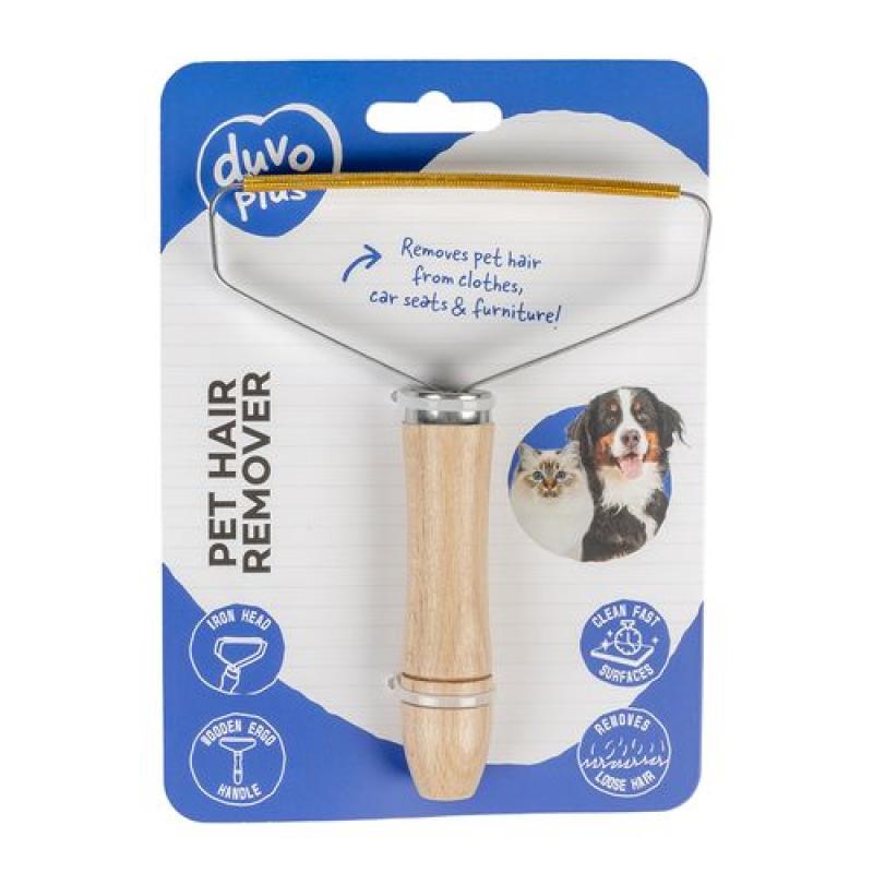 Duvo+ Kartáč na odstranění chlupů z oděvu s ergonomickou dřevěnou rukojetí 15 Duvo+