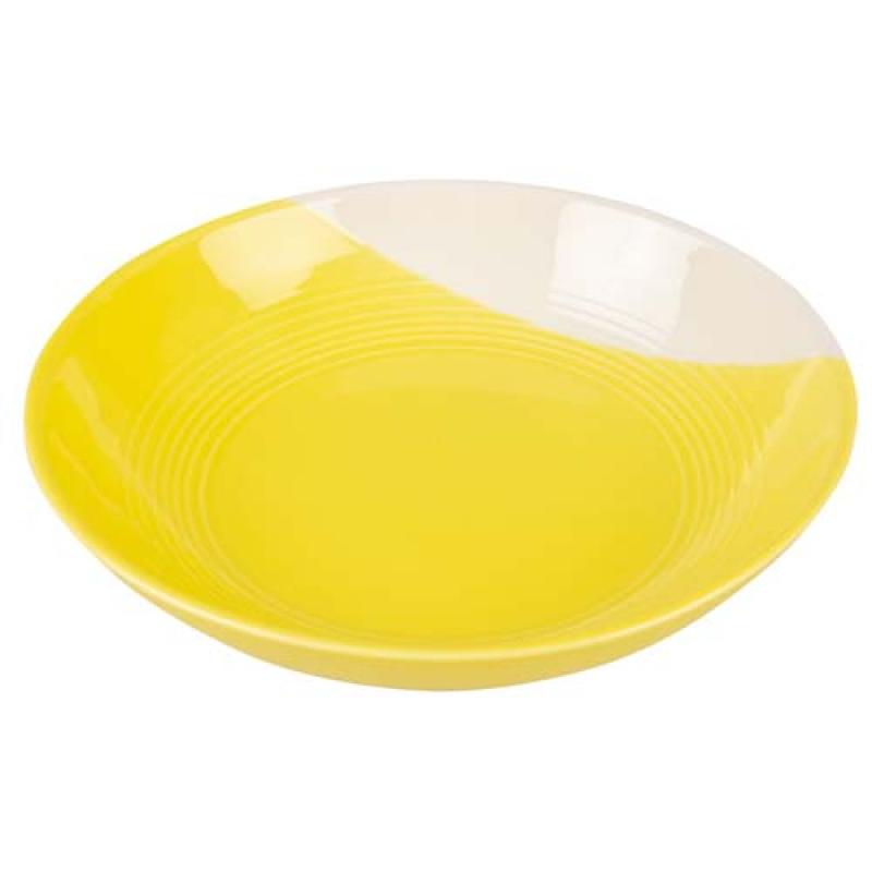 Duvo+ Keramický talíř žluto-bílý 350ml/16x16x3