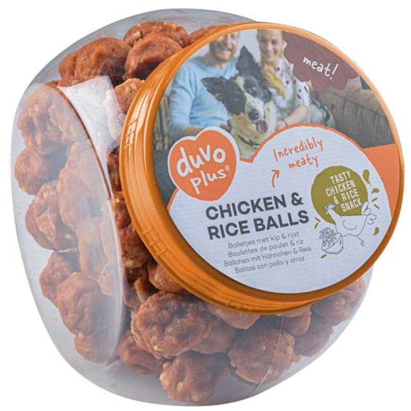 Duvo+ Meat! Kuřecí a rýžové kuličky v dóze 500g +/-111ks Duvo+