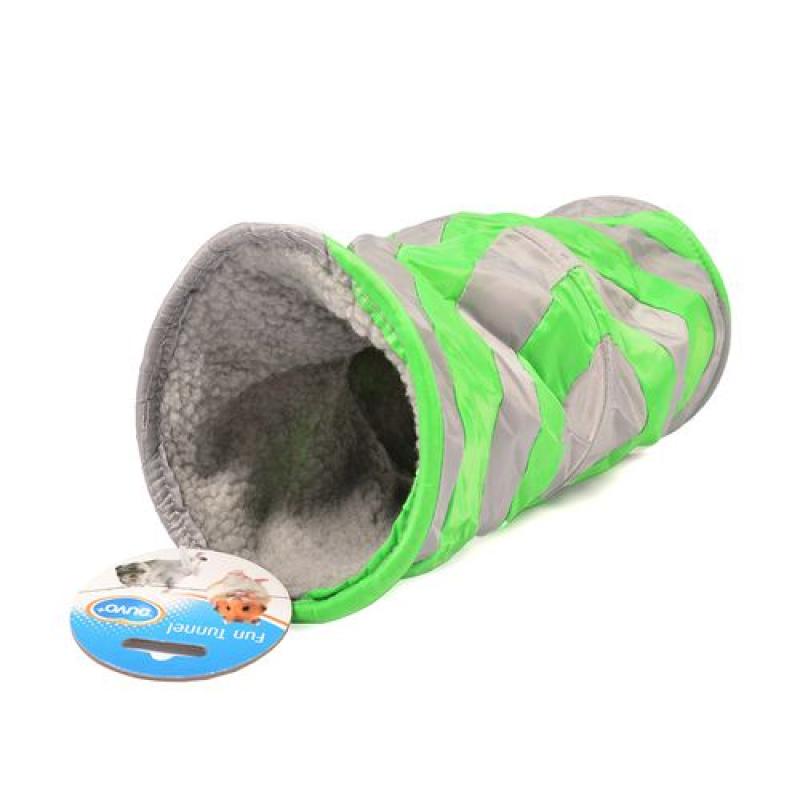 Duvo+ Měkký hrací tunel pro drobné hlodavce 35cm šedý/zelený Duvo+