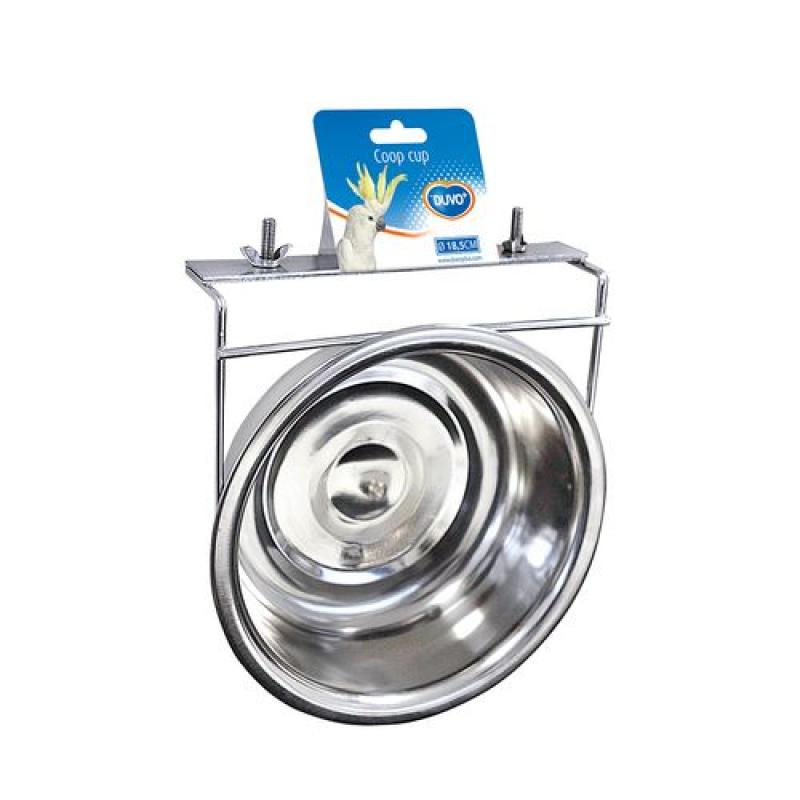 Duvo+ Nerezová miska pro ptáky na přišroubování do klece + 2 šrouby XL 1380ml p Duvo+