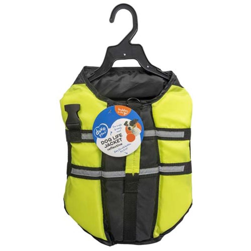 Duvo+ Plovoucí záchranná vesta pro psa XL 70cm černá-žlutá Duvo+
