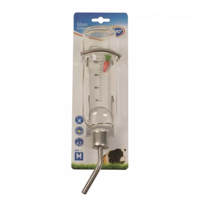 Duvo+ Skleněná napáječka pro drobné hlodavce M 355ml Duvo+