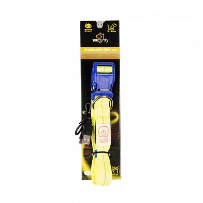 Duvo+ Svítící nylon obojek s USB nabíjením 30-40cm/2