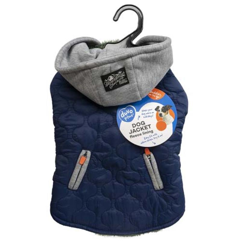 Duvo+ Vesta s kapucí pro psa XL 70cm modrá-šedá Duvo+
