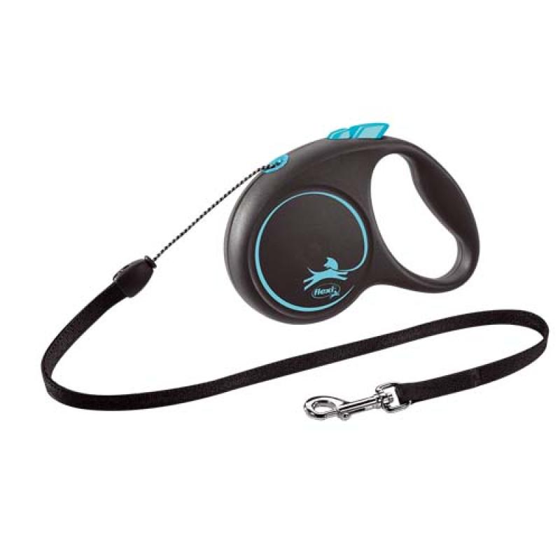 Flexi Black Design S lanko 5m modrá do 12kg Flexi