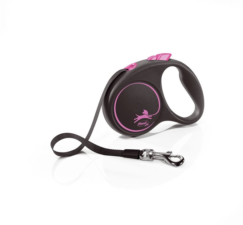 Flexi Black Design vel. S páska 5 m/15 kg růžové Flexi