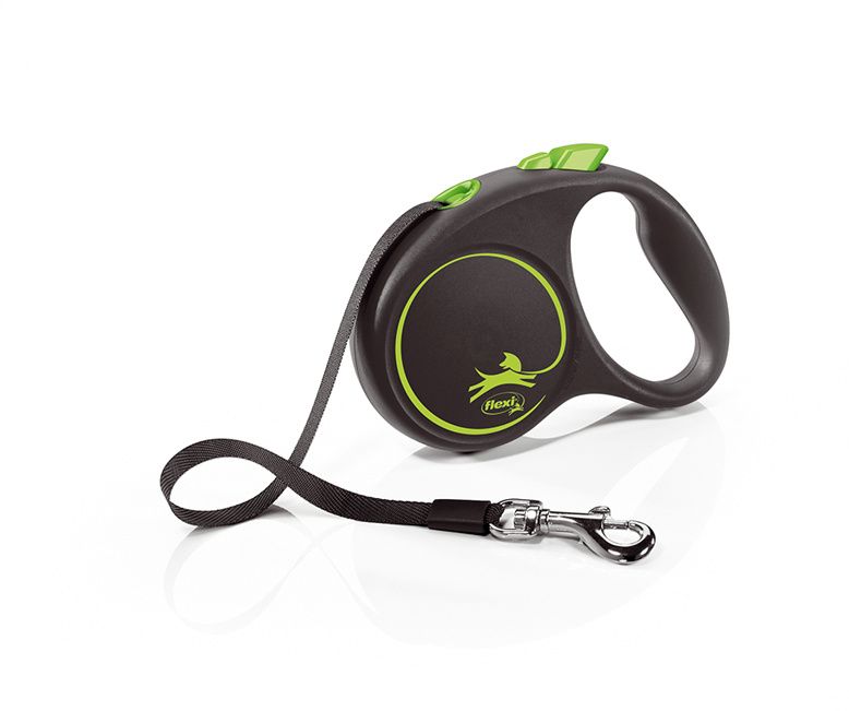 Flexi Black Design vel. S páska 5 m/15 kg zelené Flexi