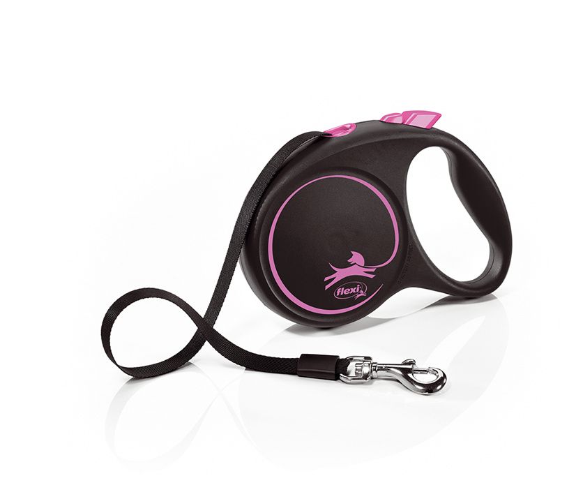 Flexi Black design vel. M páska 5 m/25 kg růžové Flexi