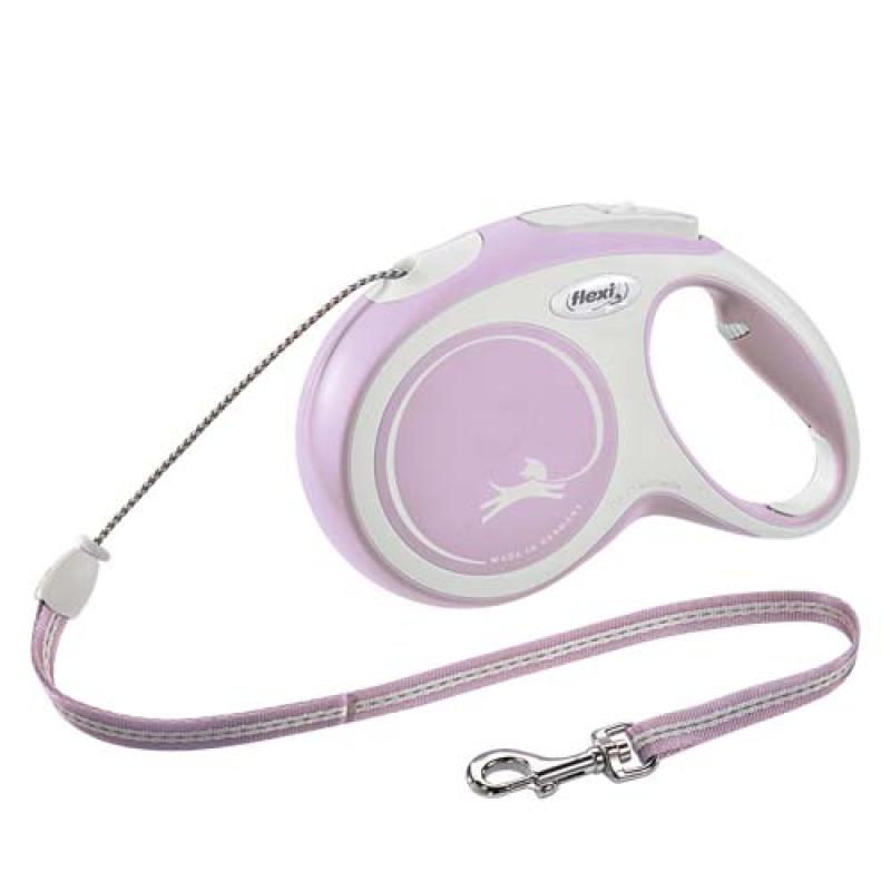Flexi New Comfort M lanko 8m růžová do 20kg Flexi