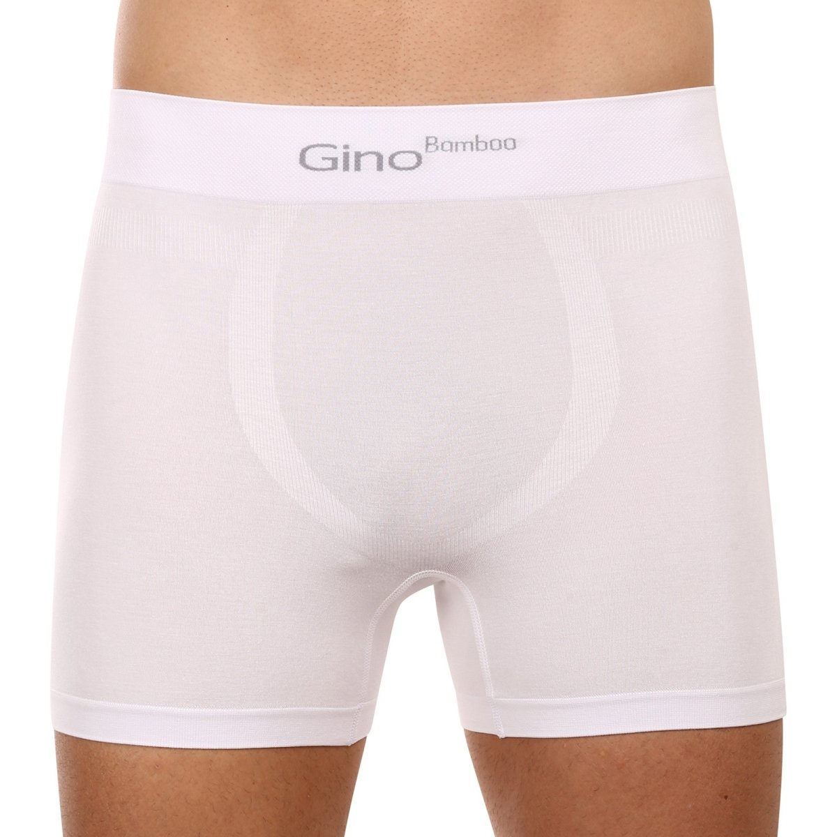 Gino Pánské boxerky bezešvé bambusové bílé (54004) L Gino