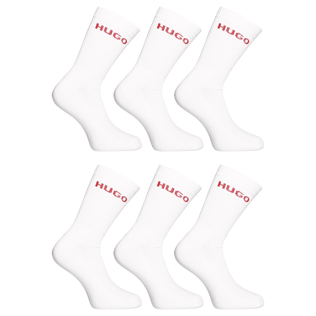 HUGO 6PACK ponožky vysoké bílé (50510187 100) L HUGO