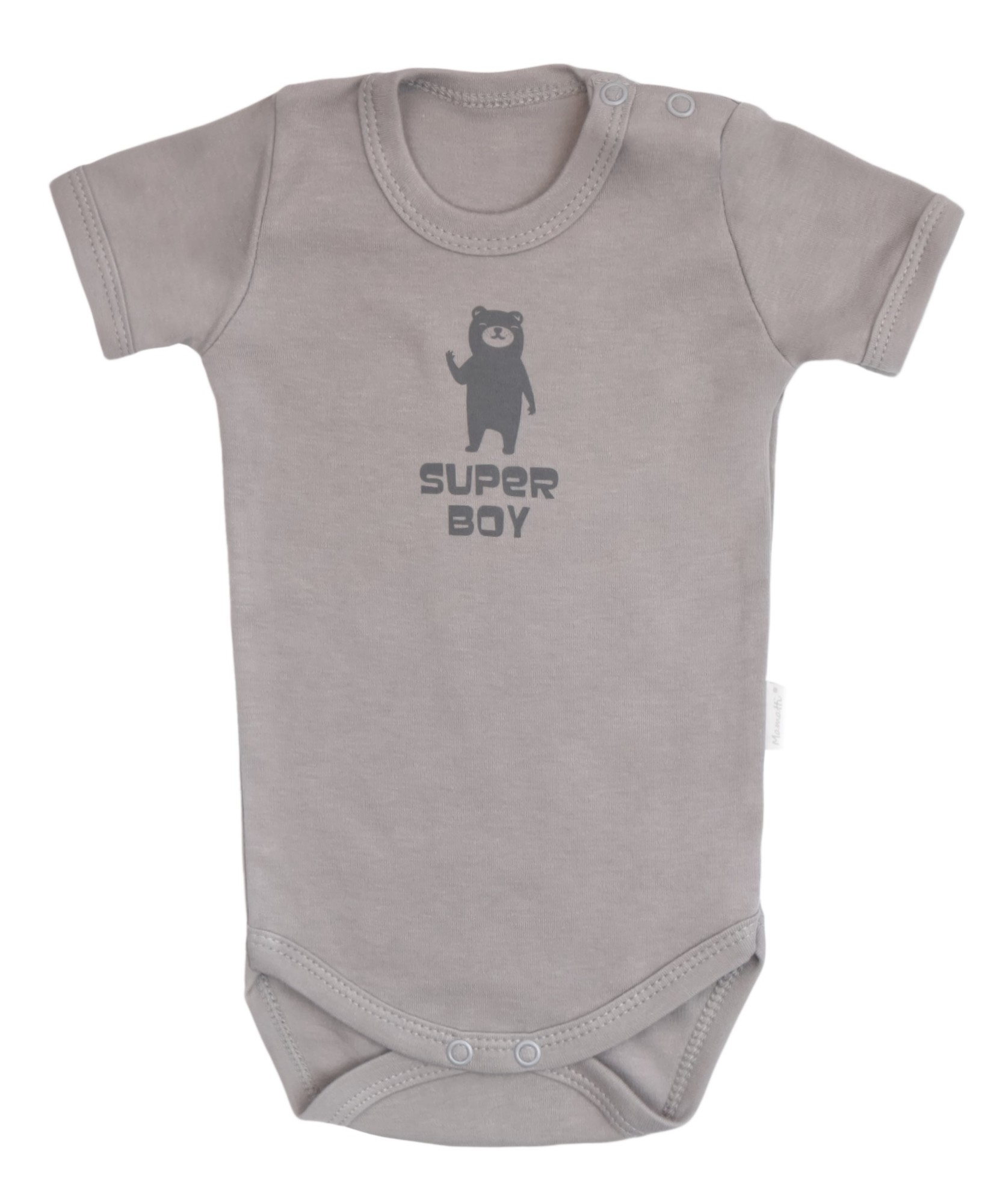 Kojenecké body krátký rukáv Bear - šedá