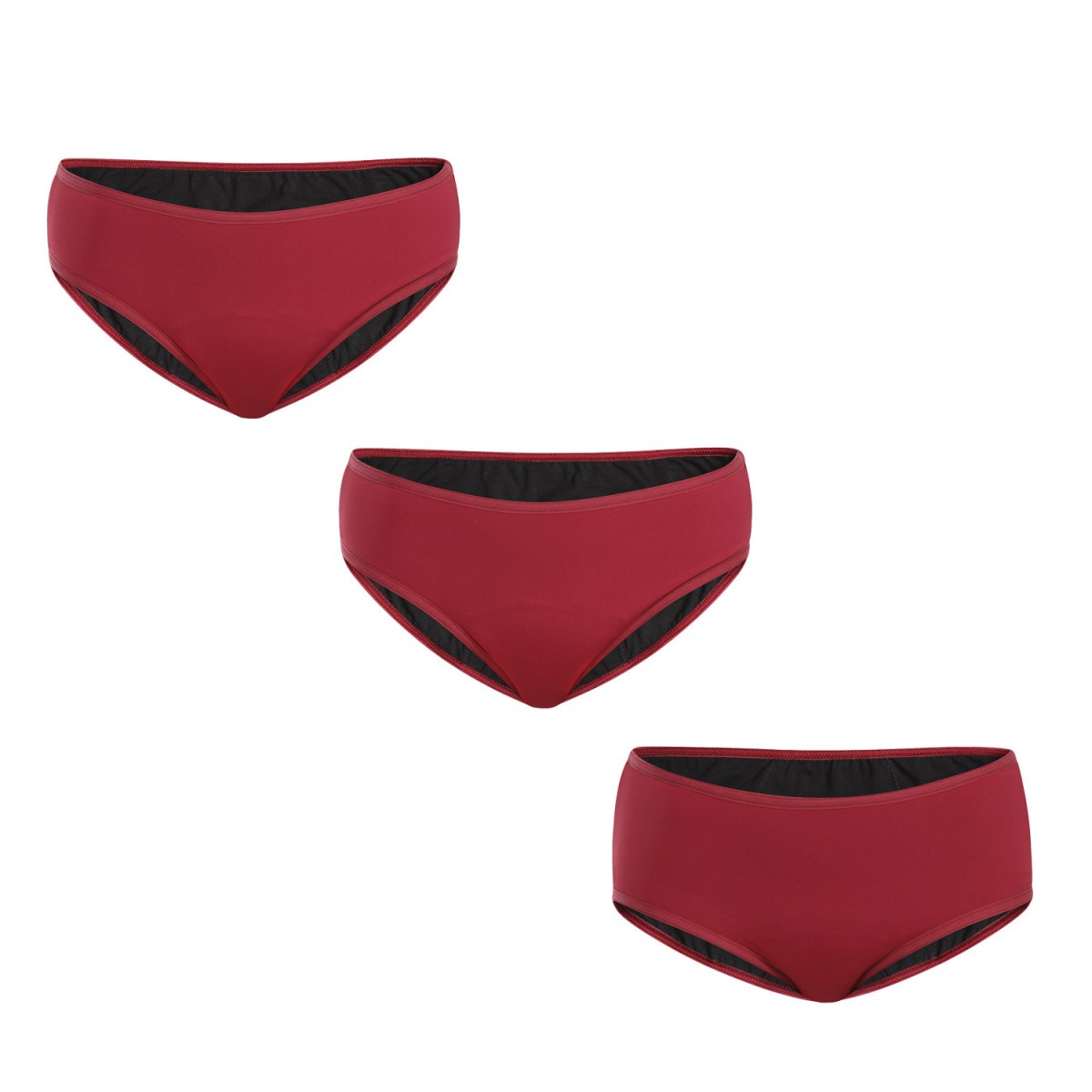 Meracus 3PACK Menstruační kalhotky Burgundy pro silnou menstruaci (MEMS107) S Meracus