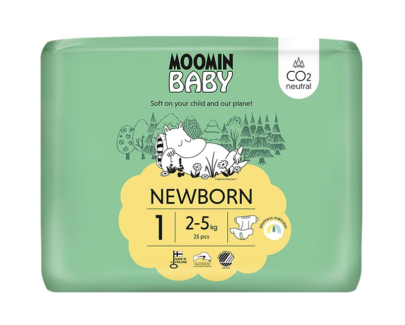Moomin Baby 1 Newborn 2–5 kg eko pleny 25 ks Moomin Baby