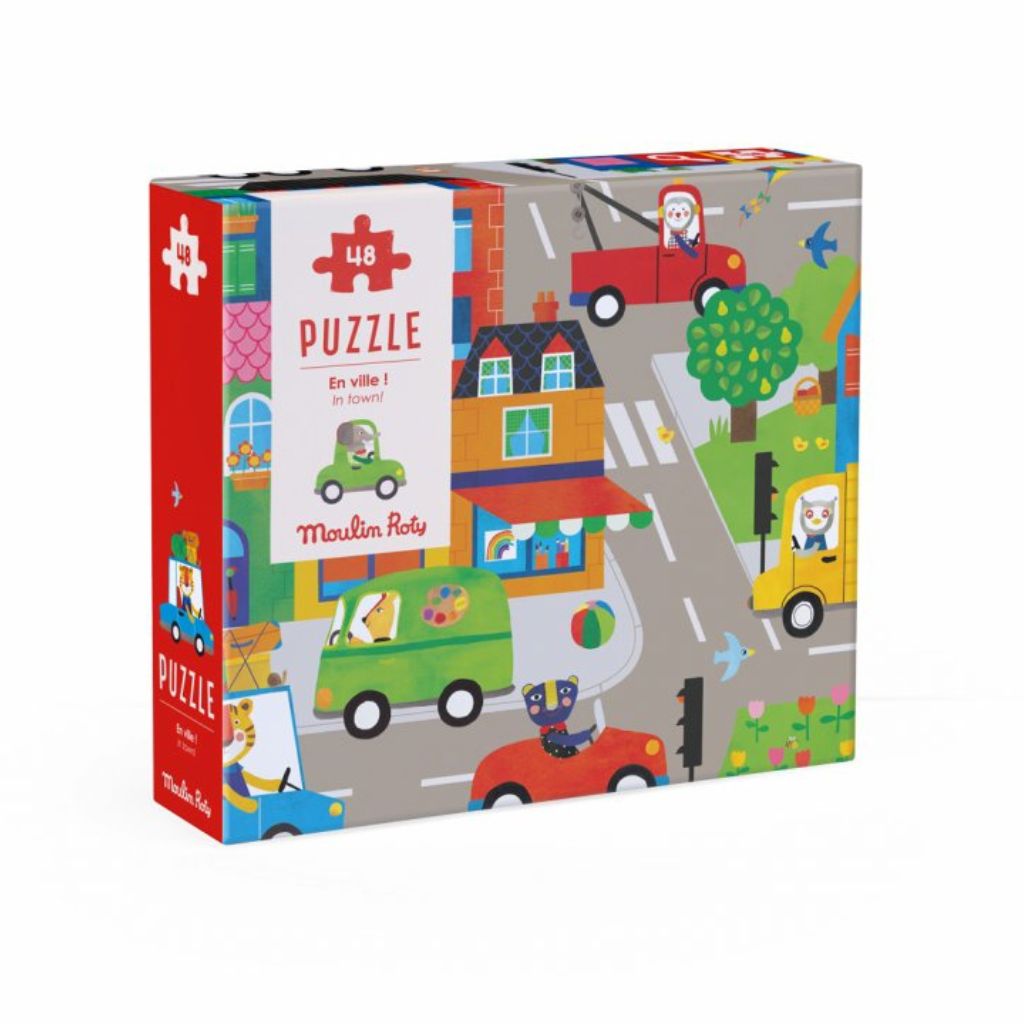 Moulin Roty Puzzle s lupou Ve městě - 48 pcs Moulin Roty