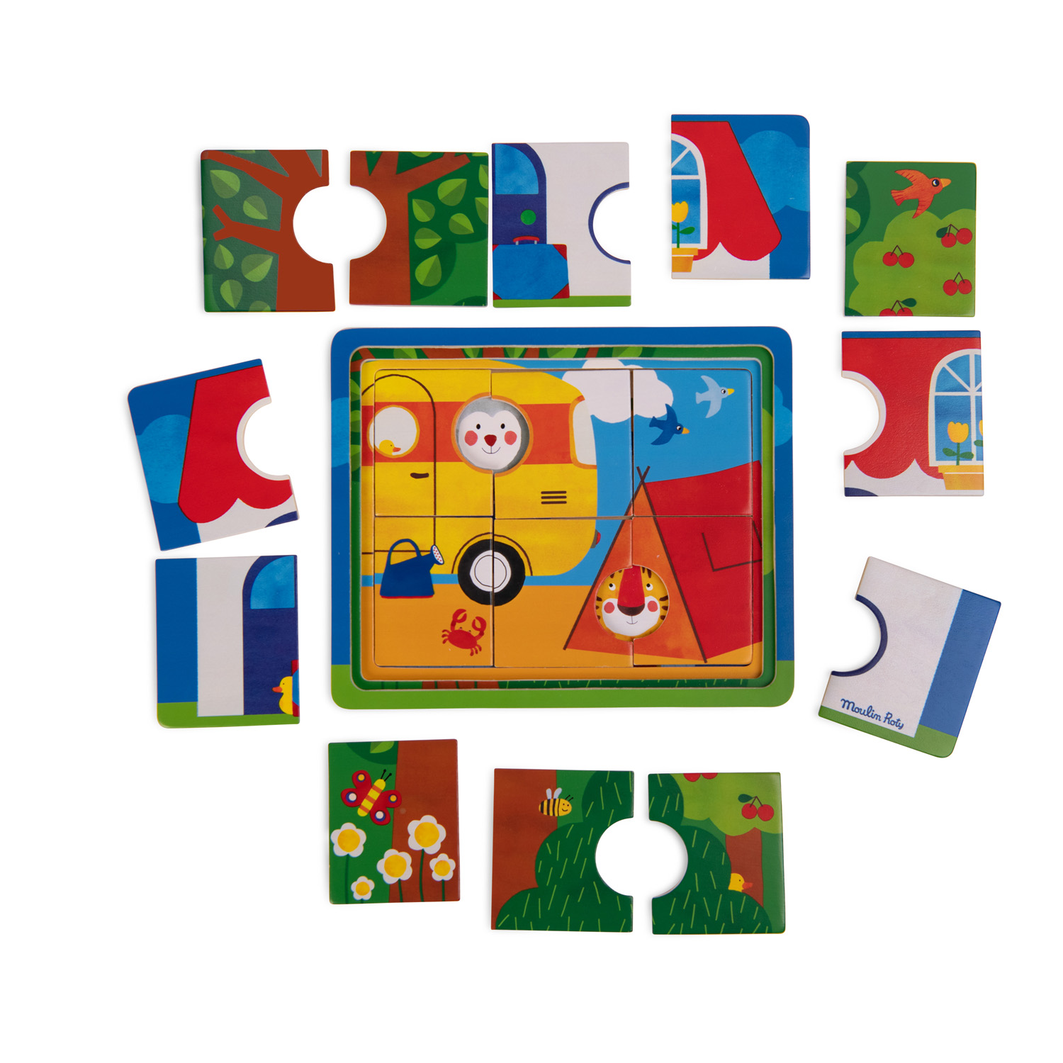 Moulin Roty Třívrstvé puzzle Les Popipop Moulin Roty