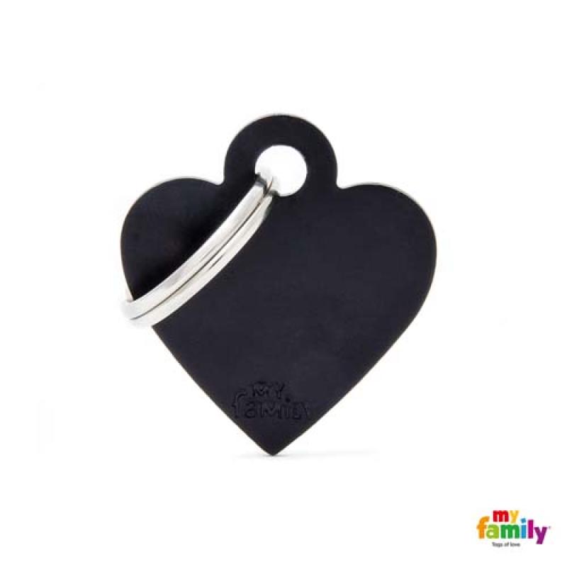 My Family MF SMALL HEART ALUMINUM BLACK 2