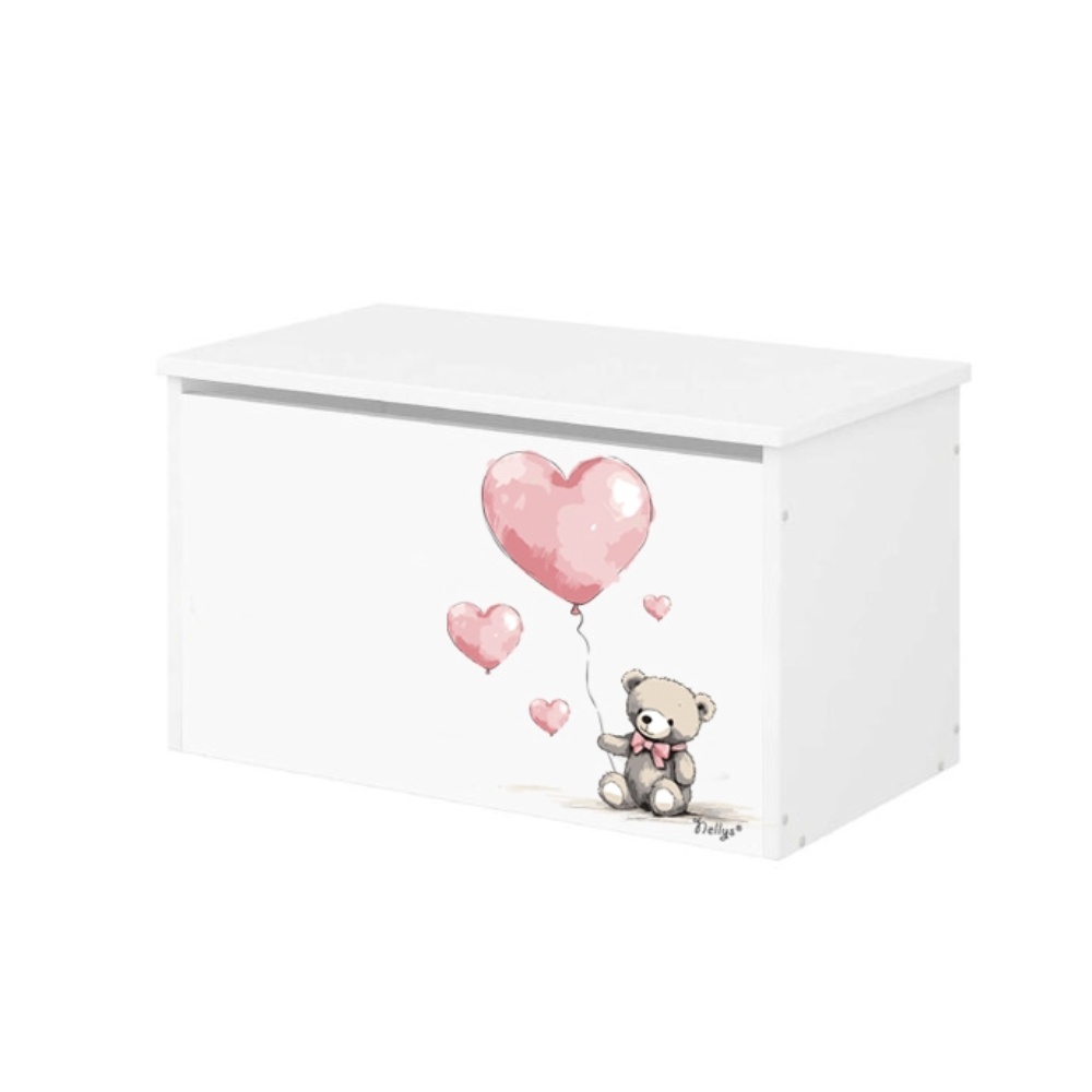 NELLYS Box na hračky - Teddy love - růžový NELLYS
