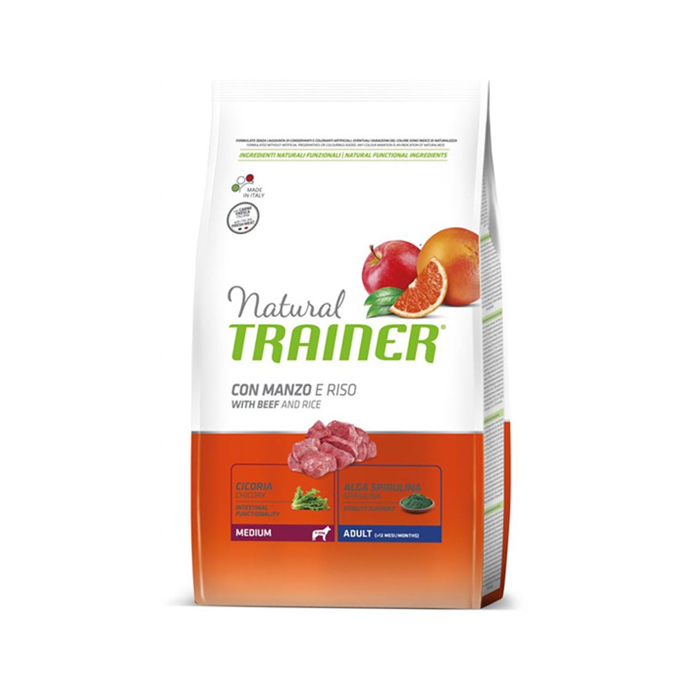 Natural Trainer Medium hovězí a rýže granule 12 kg Natural Trainer
