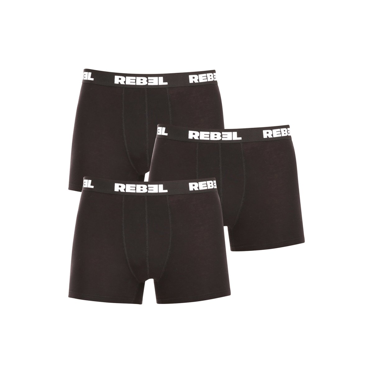 Nedeto 3PACK pánské boxerky Rebel černé (3NBR001) 5XL Nedeto