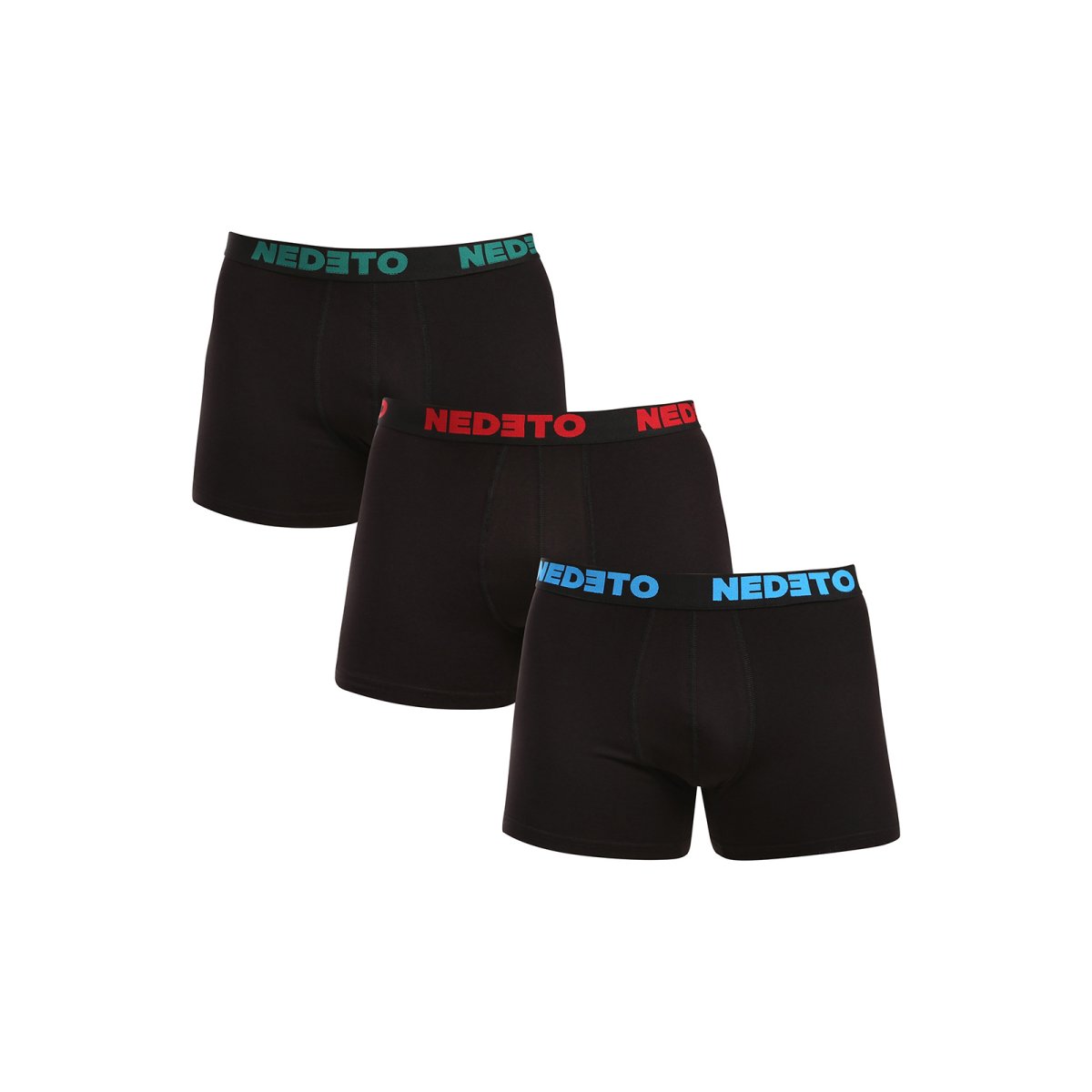 Nedeto 3PACK pánské boxerky černé (3NB003b) XL Nedeto