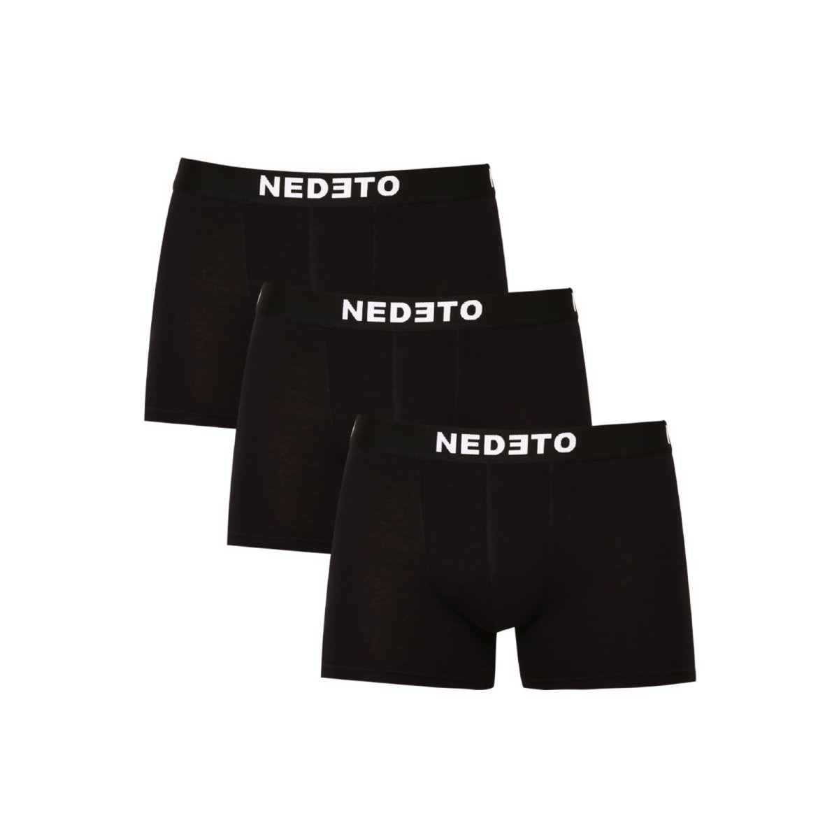 Nedeto 3PACK pánské boxerky černé (3NDTB001-brand) 5XL Nedeto
