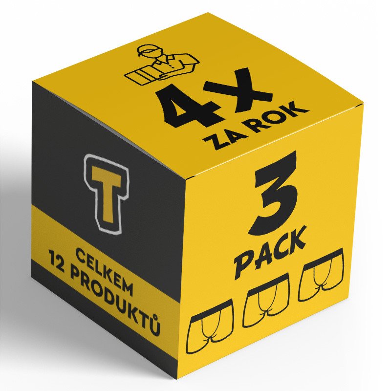 Nedeto 4x 3PACK pánské boxerky sportovní guma - čtvrtletní roční předplatné XL Nedeto
