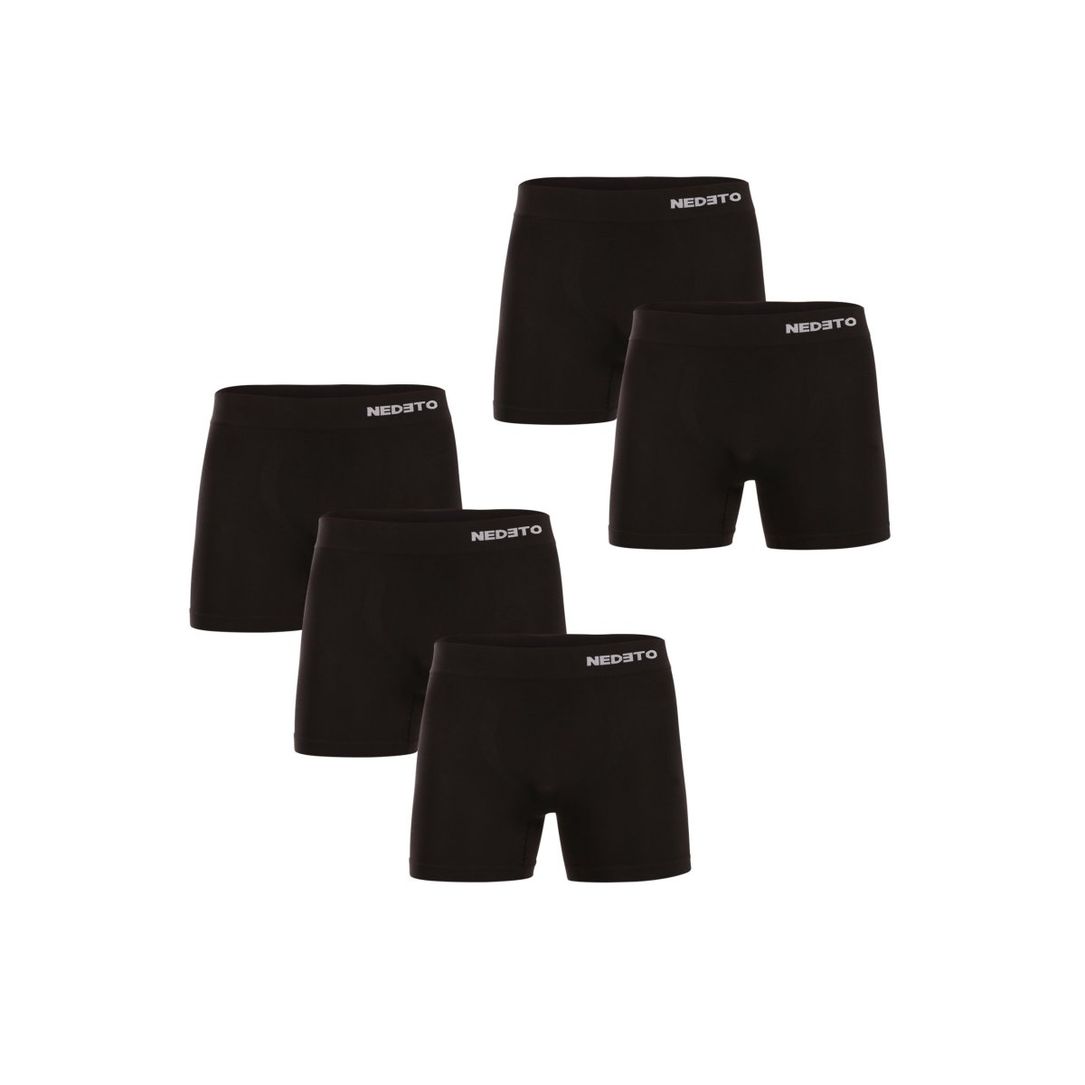 Nedeto 5PACK pánské boxerky bezešvé bambusové černé (5NDTB001S) M Nedeto