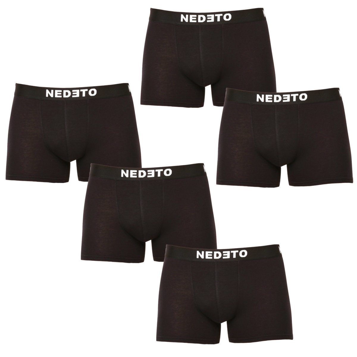Nedeto 5PACK pánské boxerky černé (5NB001b) XL Nedeto