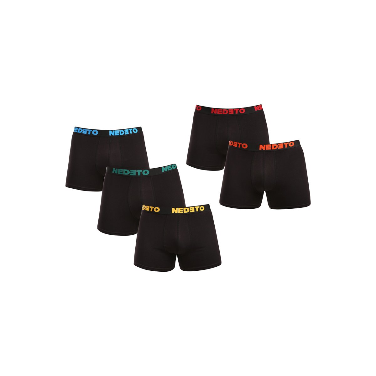 Nedeto 5PACK pánské boxerky černé (5NB003) L Nedeto