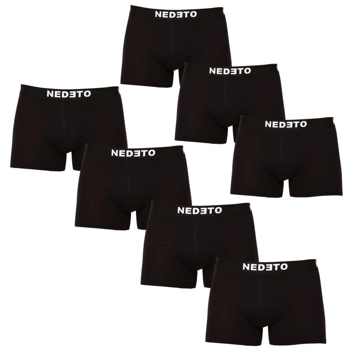 Nedeto 7PACK pánské boxerky černé (7NB001b) L Nedeto