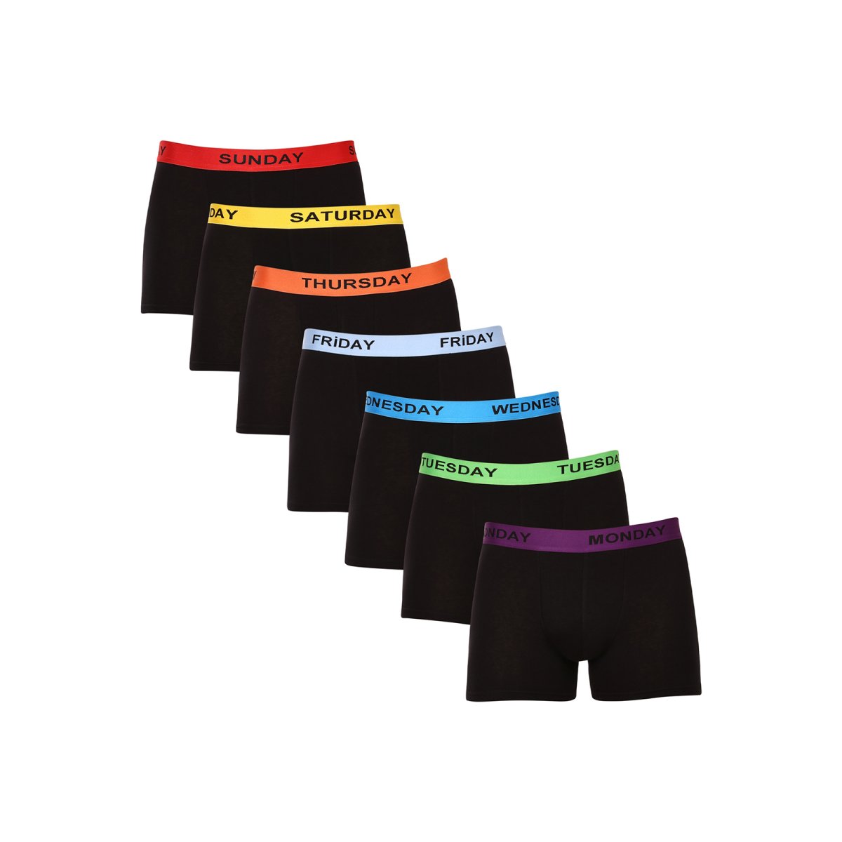 Nedeto 7PACK pánské boxerky černé (7NDTB001-week) 4XL Nedeto