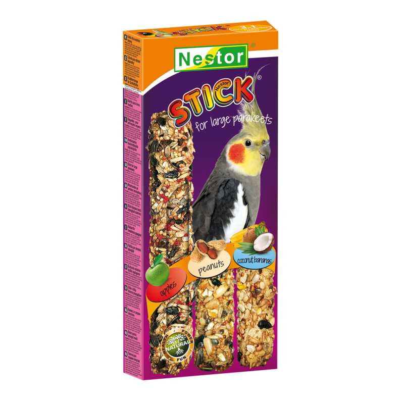 Nestor Tyčinky 3 v 1 pro papoušky ovoce+ořechy+torpické ovoce 3ks / 175g Nestor