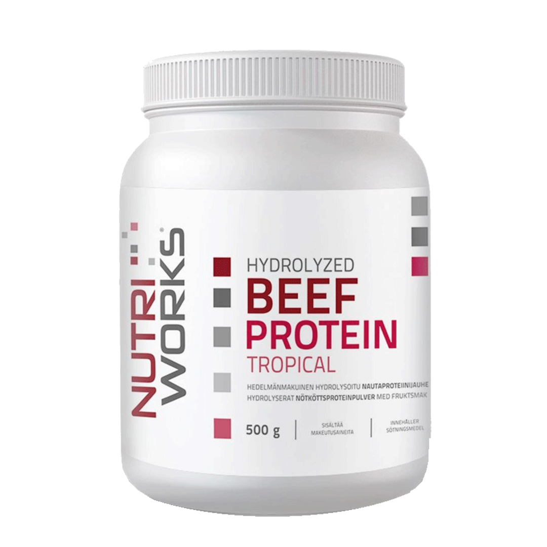 NutriWorks Hydrolyzed Beef Protein 500g - tropické ovoce NutriWorks