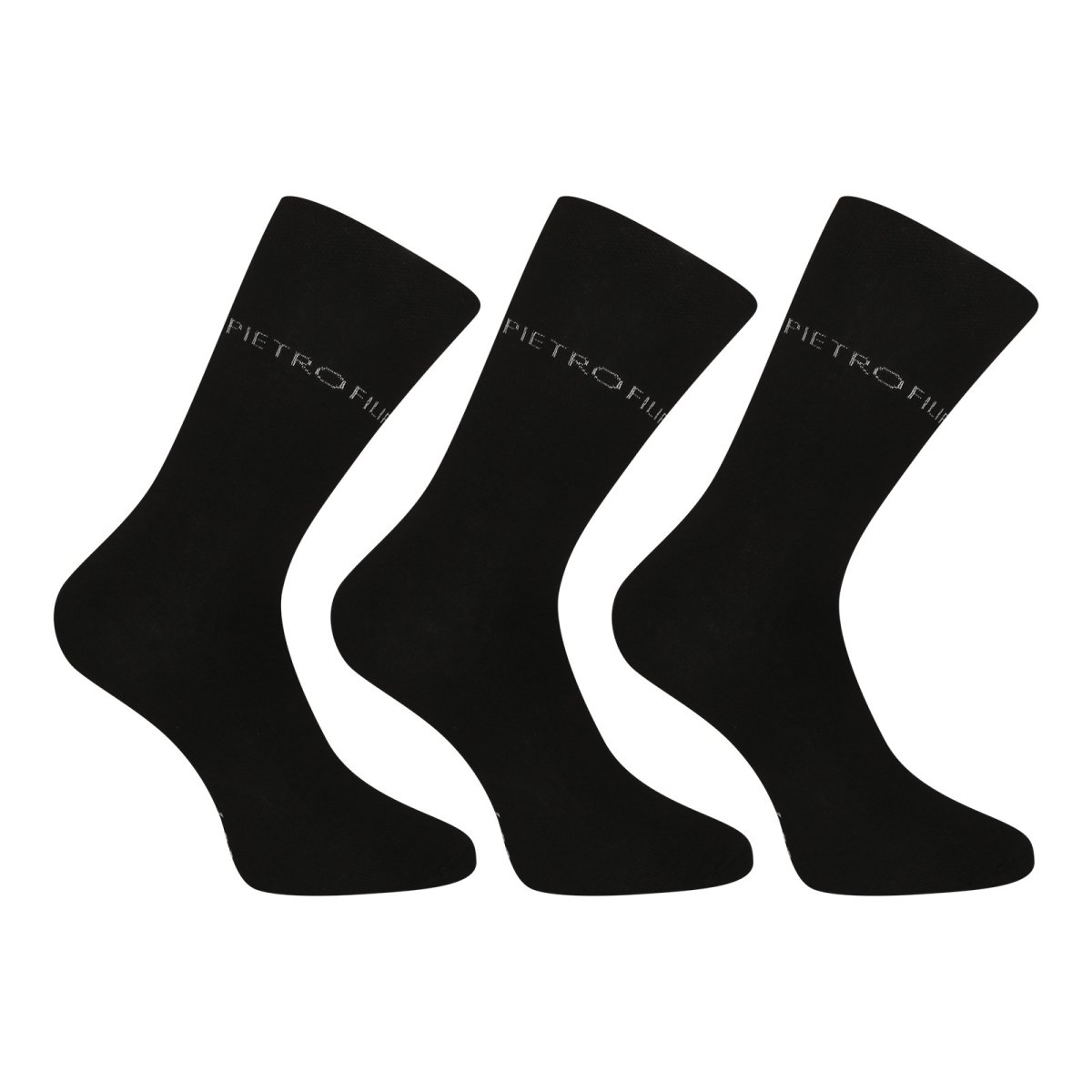 Pietro Filipi 3PACK ponožky vysoké bambusové černé (3PBV001) XL Pietro Filipi