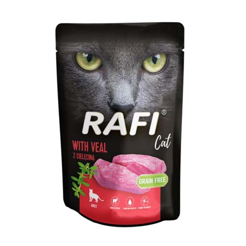 Rafi Cat Grain Free - Bezlepková kapsička s telecím masem pro kočky 100g Rafi