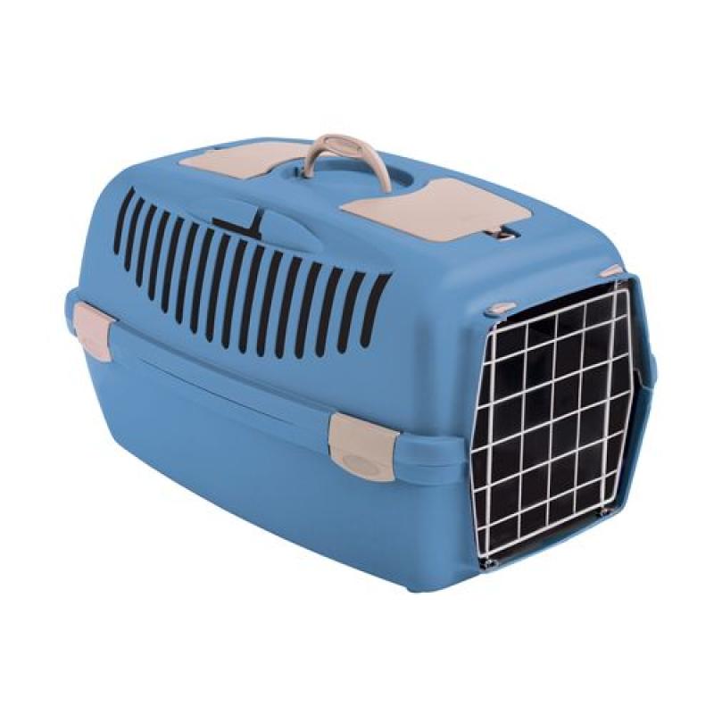 Stefanplast Gulliver 2 přepravka modrá s kovovými dvířky 55x36x35 cm Stefanplast