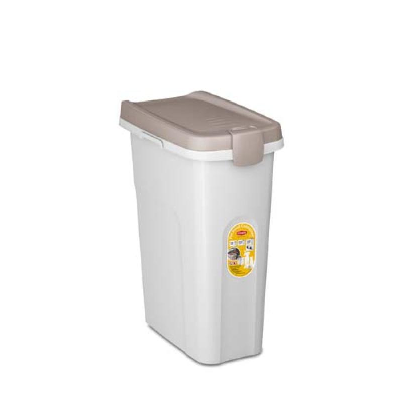 Stefanplast Pet food Container 39x24x51cm 25l bílý/šedý barel na 10kg granulí Stefanplast