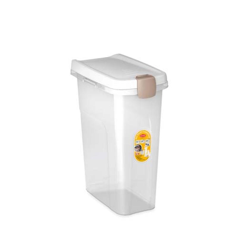 Stefanplast Pet food Container 39x24x51cm 25l průsvitný/bílý barel na 10kg granulí Stefanplast