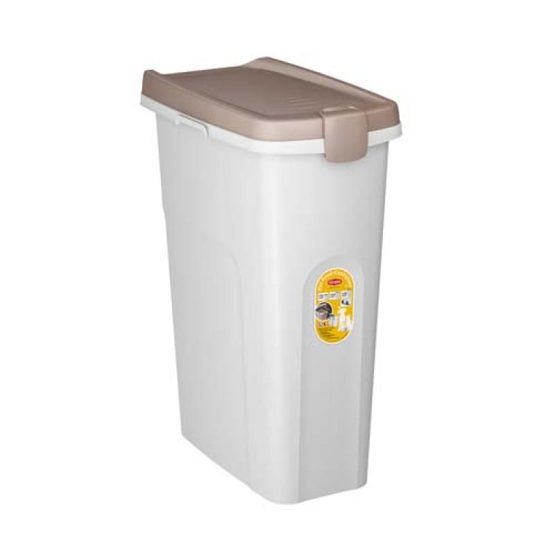 Stefanplast Pet food Container 45x27x61cm 40l bílý/šedý barel na 15kg granulí Stefanplast